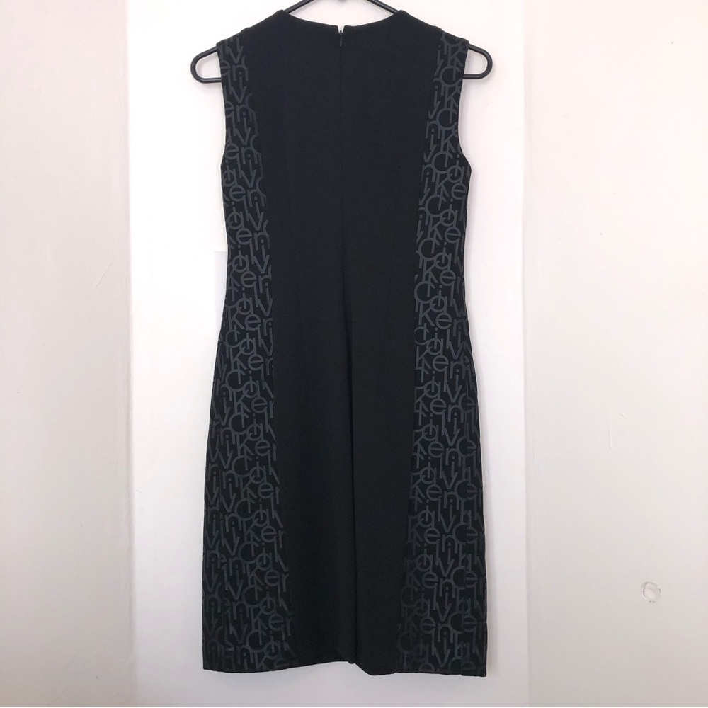NWT Calvin Klein Woman’s Black Sophisticated Sleeveless Dress w/Printed Logo